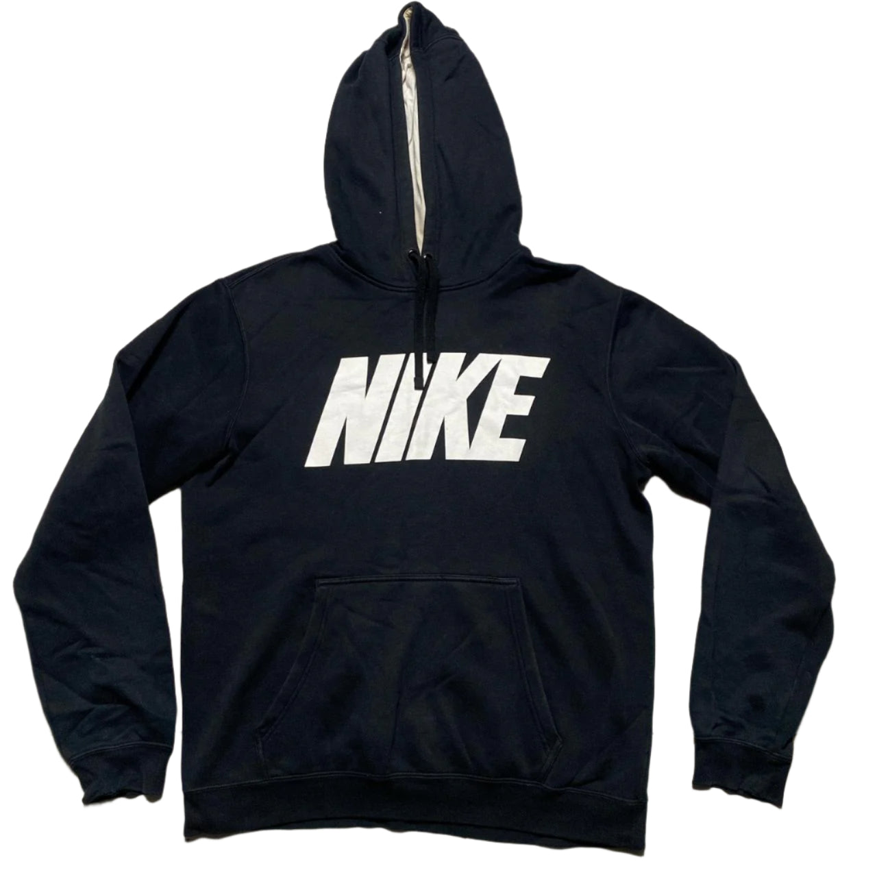 Nike Club Black and White Spellout Hoodie (M)