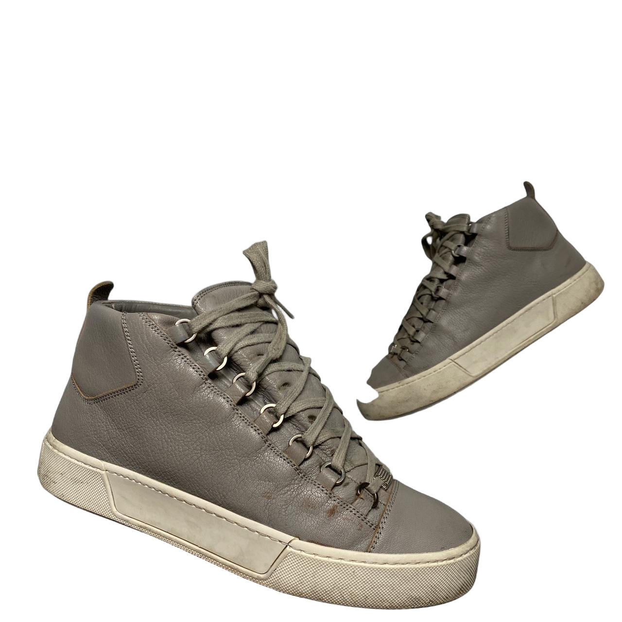 Balenciaga Arena Grey and White High Top Trainers (UK 7)