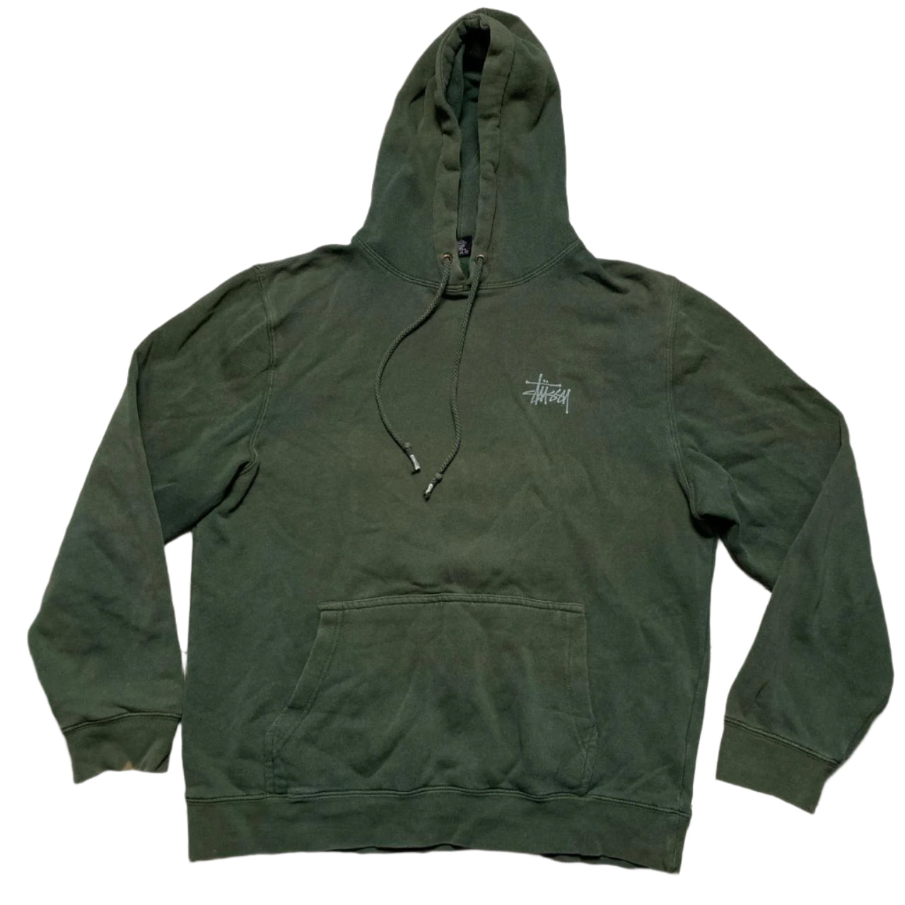 Stussy Bottle Green and Grey Hoodie (M)