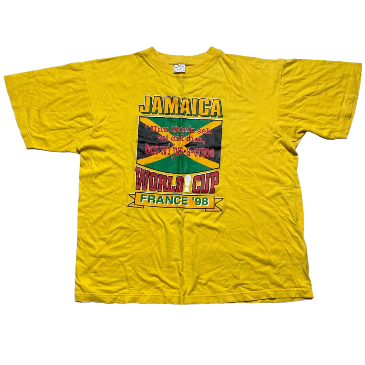 Jamaica World Cup 1998 Vintage T Shirt Yellow (XL)