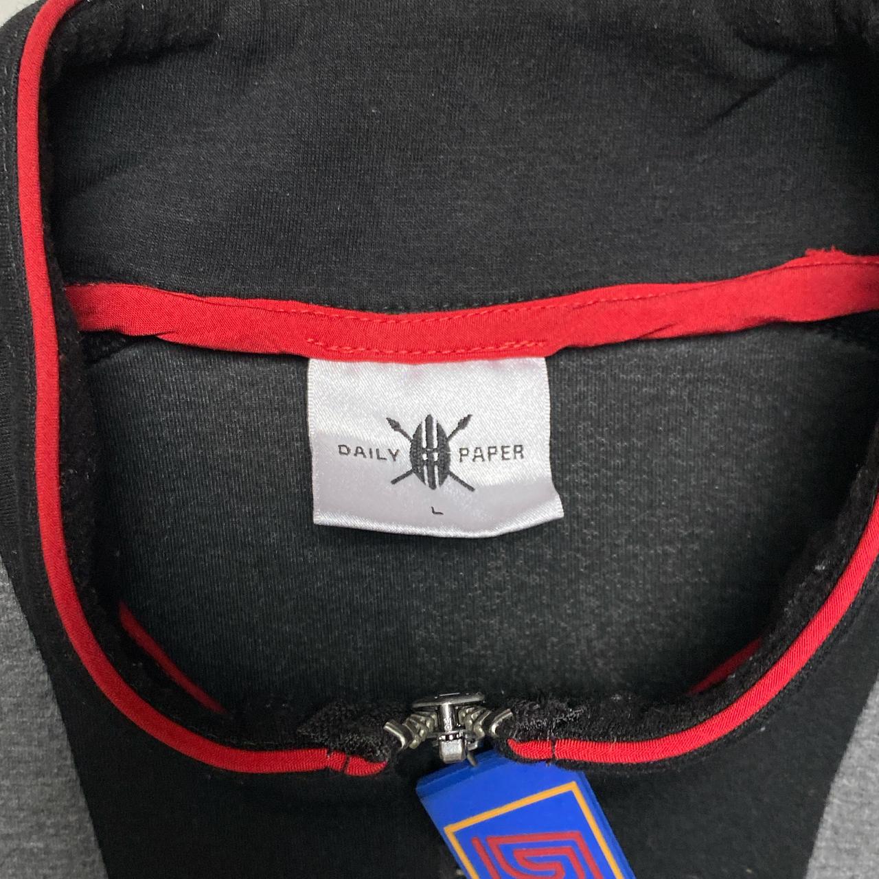 Daily Paper Grey Black and Red Quarter Zip Jumper (L)