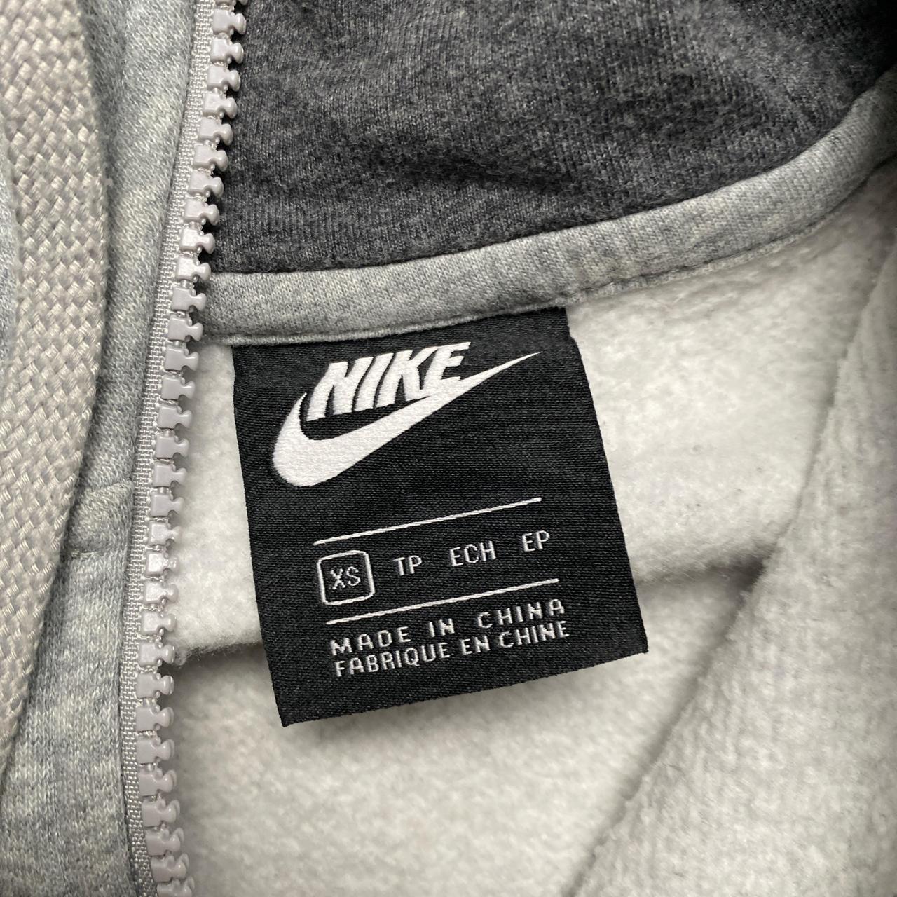 Nike White Red Swoosh Grey Hoodie (XS)