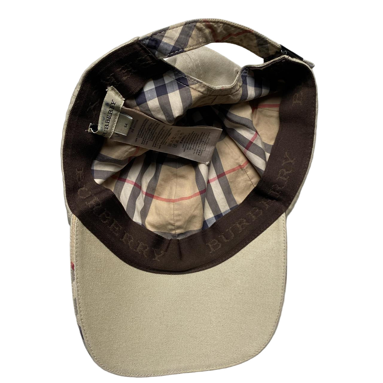 Burberry Cream Vintage Baseball Cap