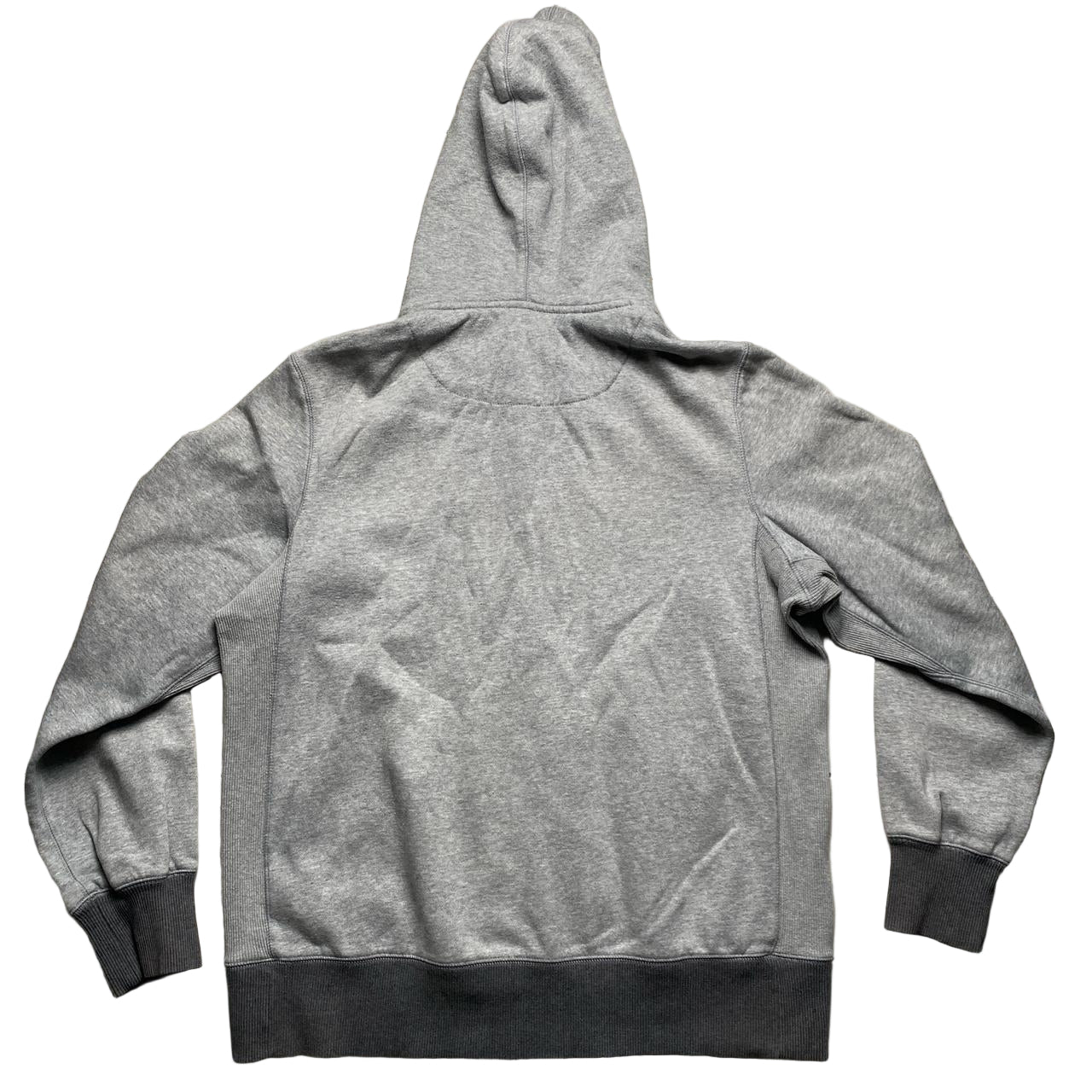 Nike Grey and Blue Swoosh Vintage Hoodie (L)