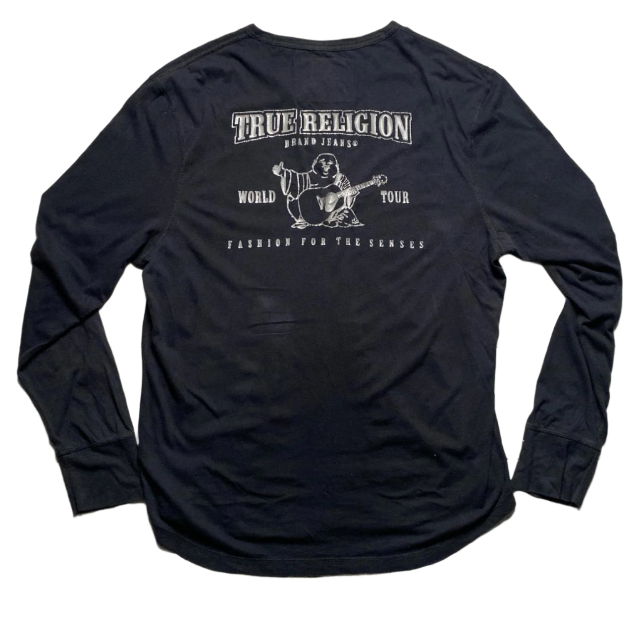 True Religion Long Sleeve Black and Grey T Shirt (L)