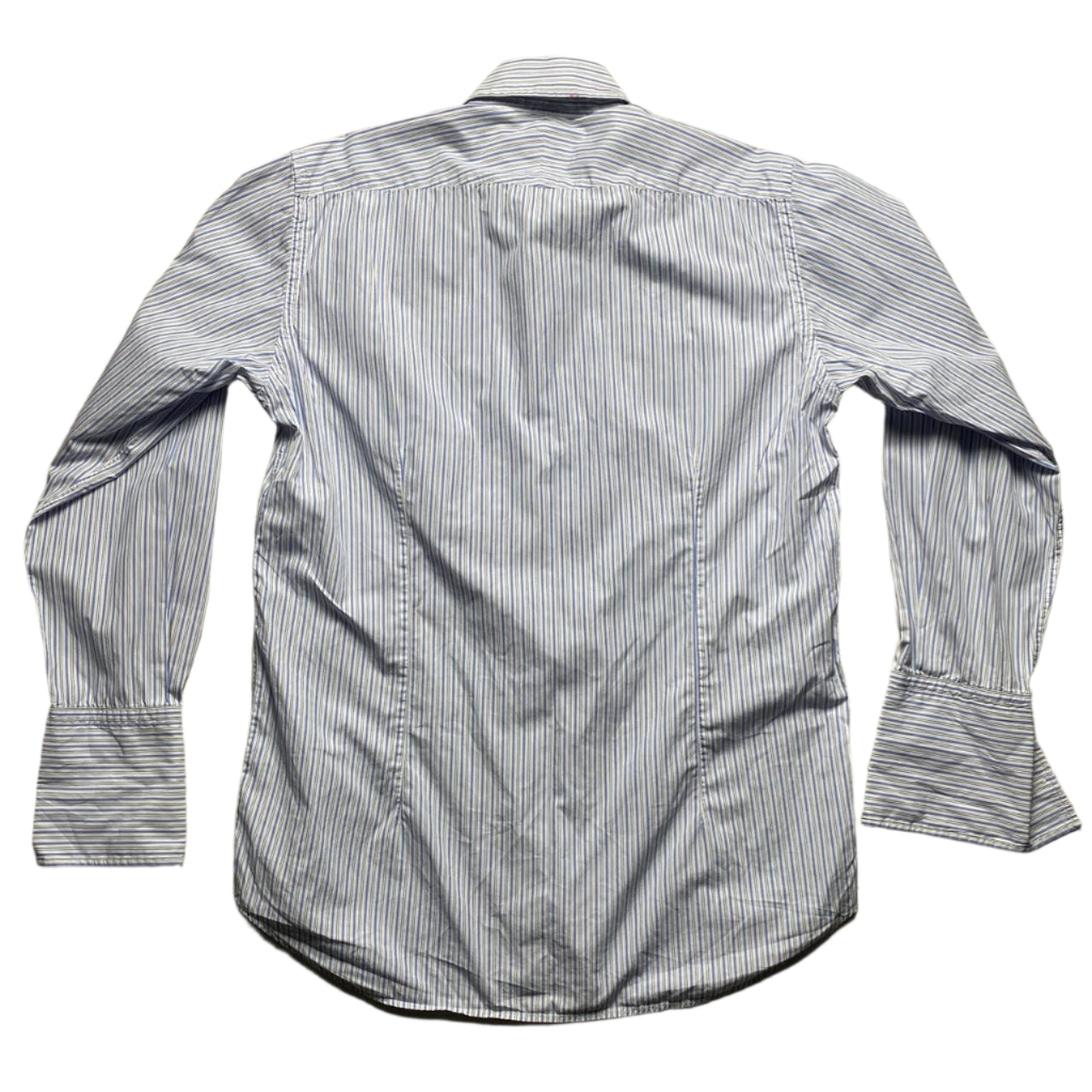 Dunhill Blue and White Pin Stripe Long Sleeve Shirt (M)