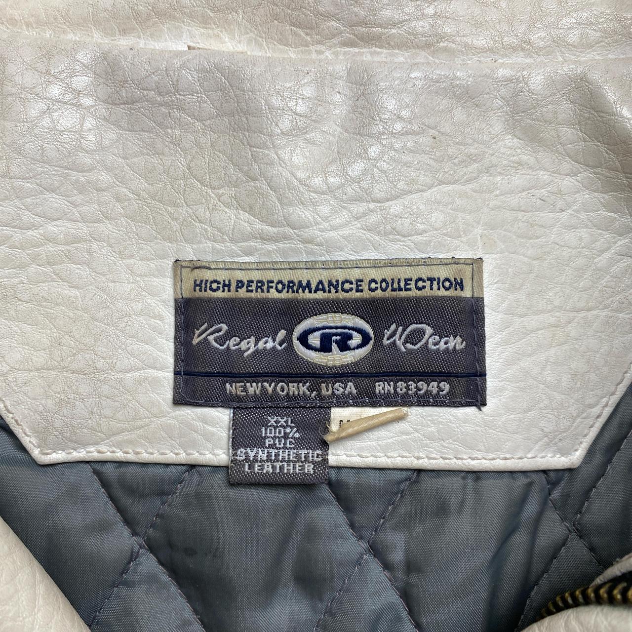New York Regal Wear Vintage Red and Cream White Leather Long Jacket (2XL)