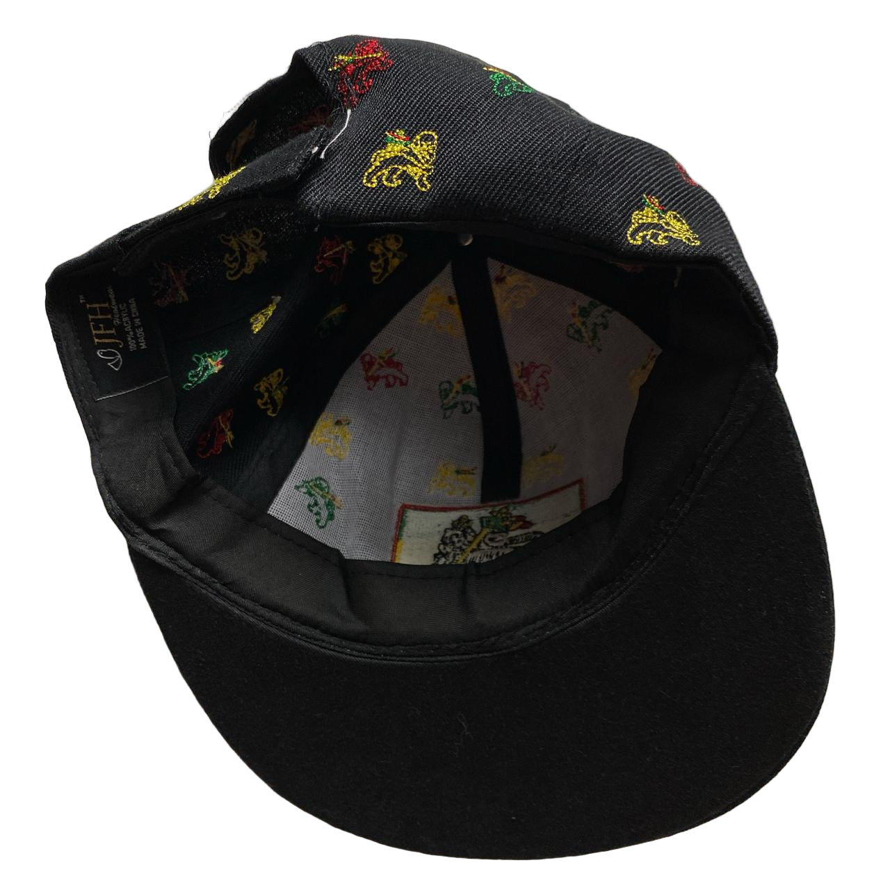Rasta Lion Black Snapback Cap