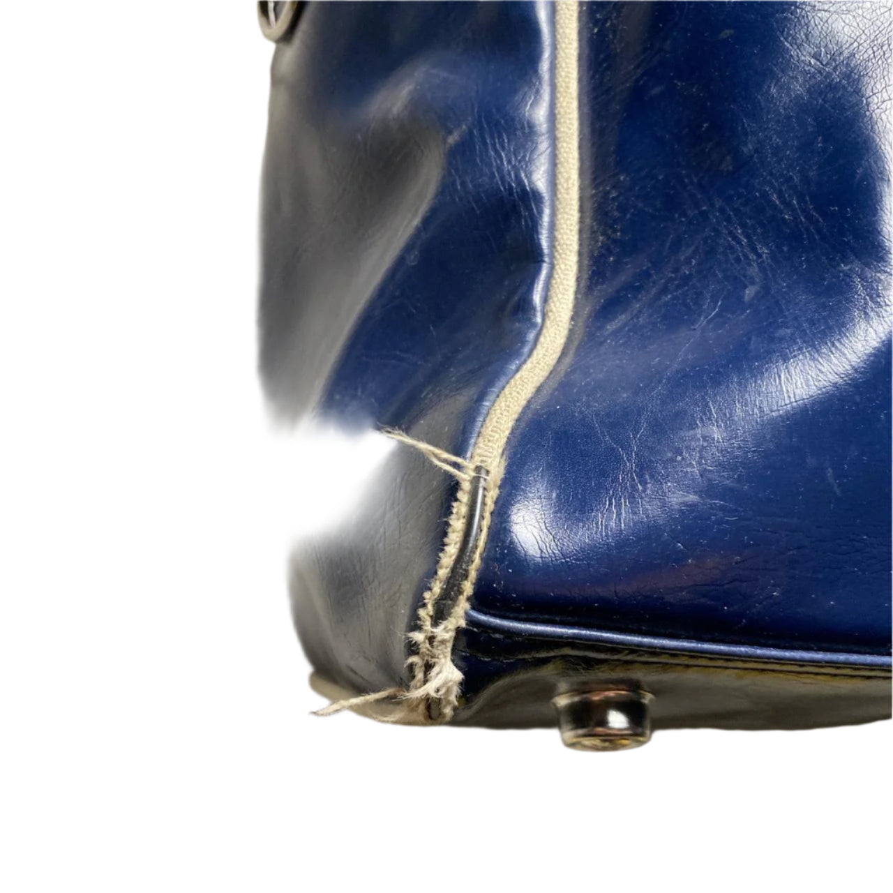 Navy and white Fred Perry leather weekend bag leather