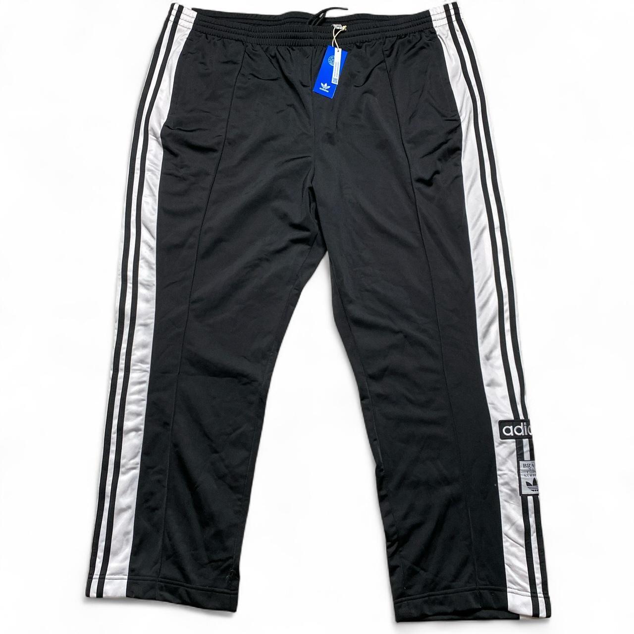 Adidas Black and White Popper Baggy Trackpant Bottoms (4XL)