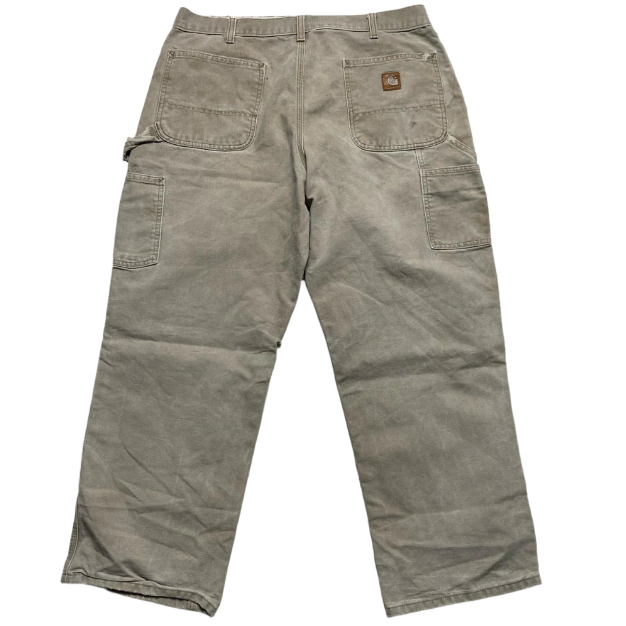 Carhartt Vintage Distressed Workwear Carpenter Cargo Trousers Light Khaki (36W)