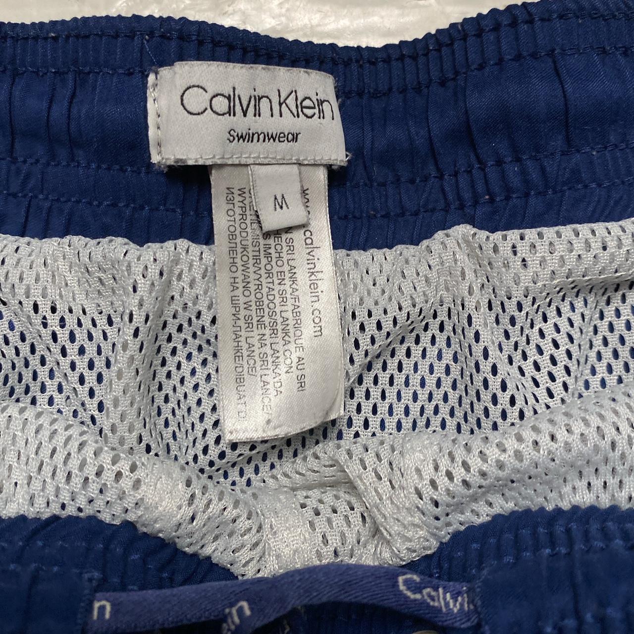 Calvin Klein Navy and White Swim Short Trunks (M)