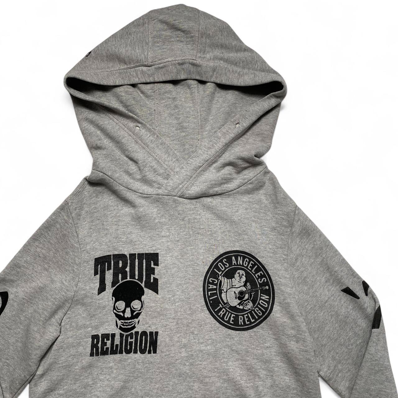 True Religion Grey and Black Pullover Hoodie (S)