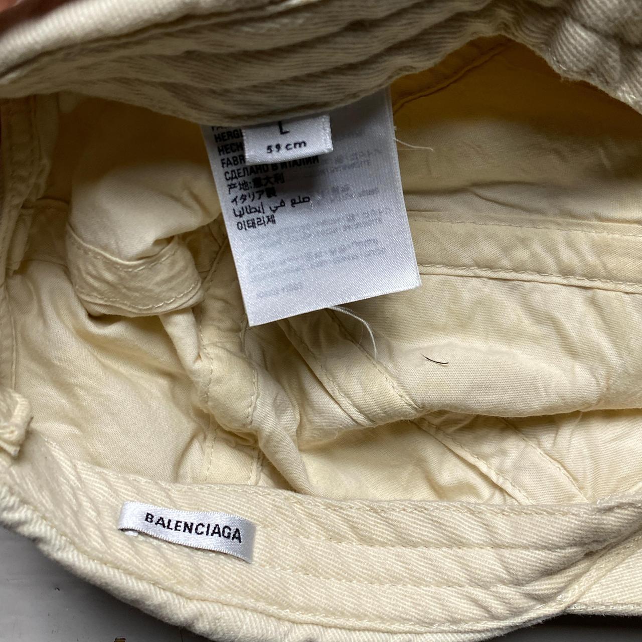 Balenciaga Cream White and Black Cap