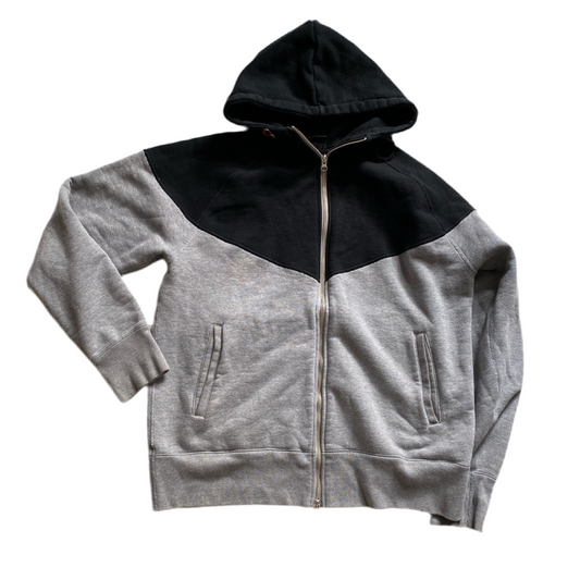 Nike Grey and Black Heavy Hoodie (L)