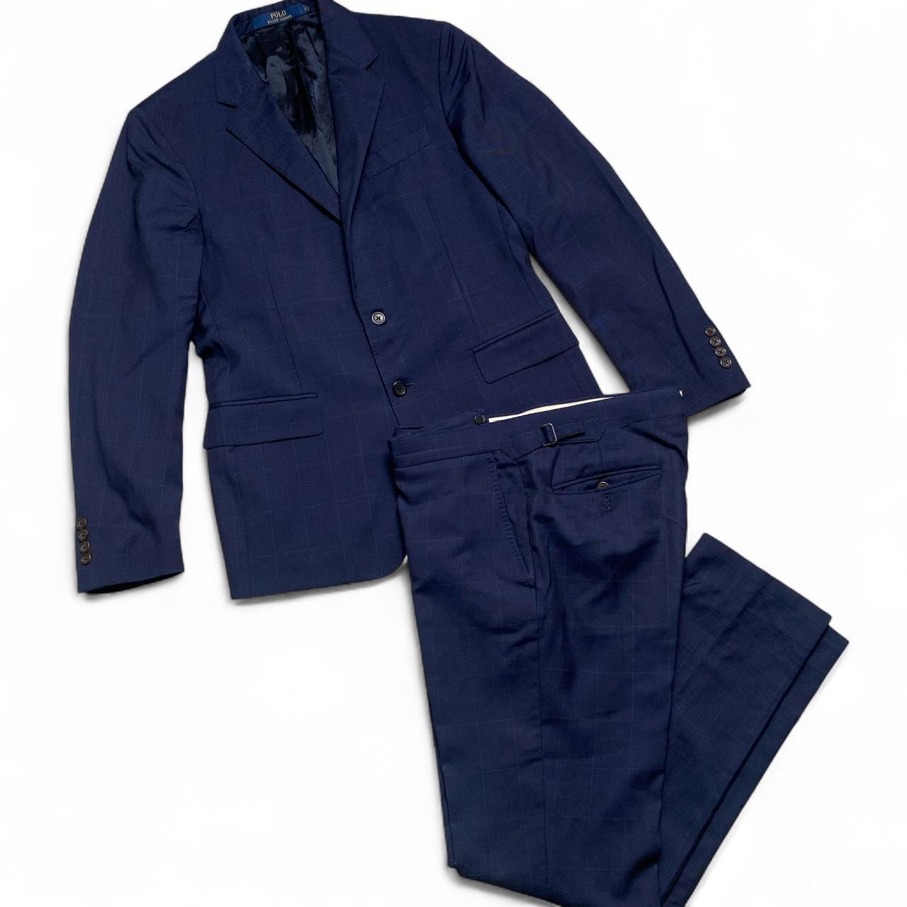 Polo Ralph Lauren Navy Pin Striped Full Two Piece Suit (M)