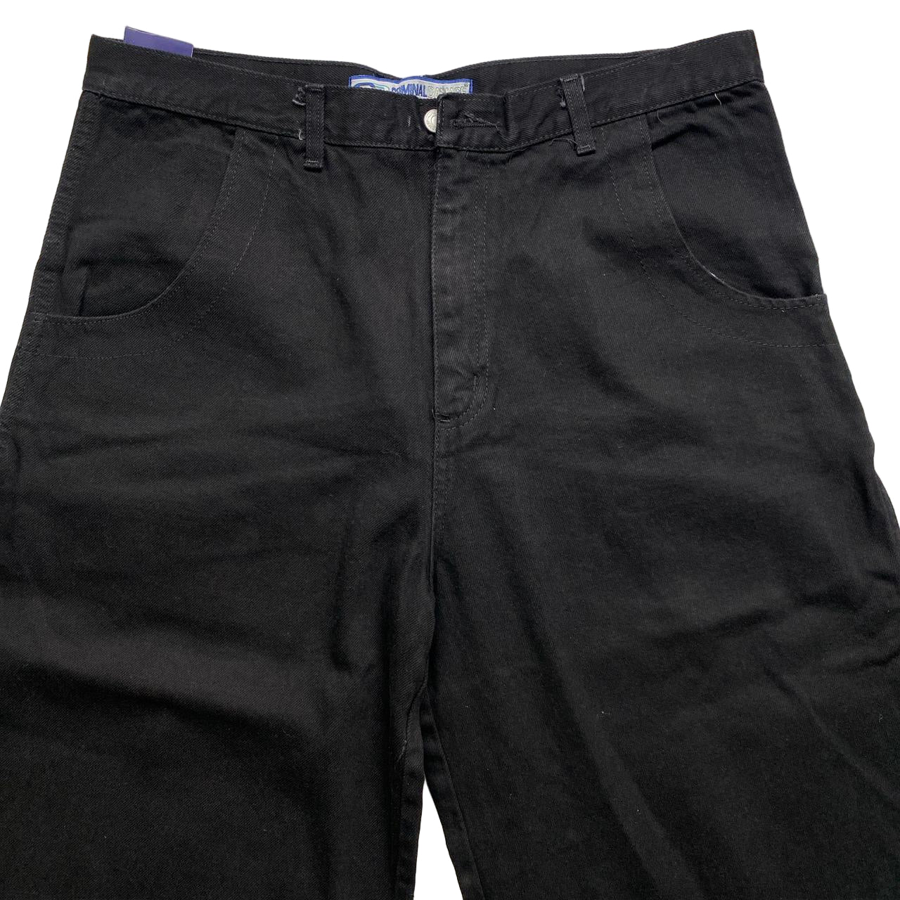 Criminal Damage Vintage Baggy Black Jort Jean Shorts (36W)
