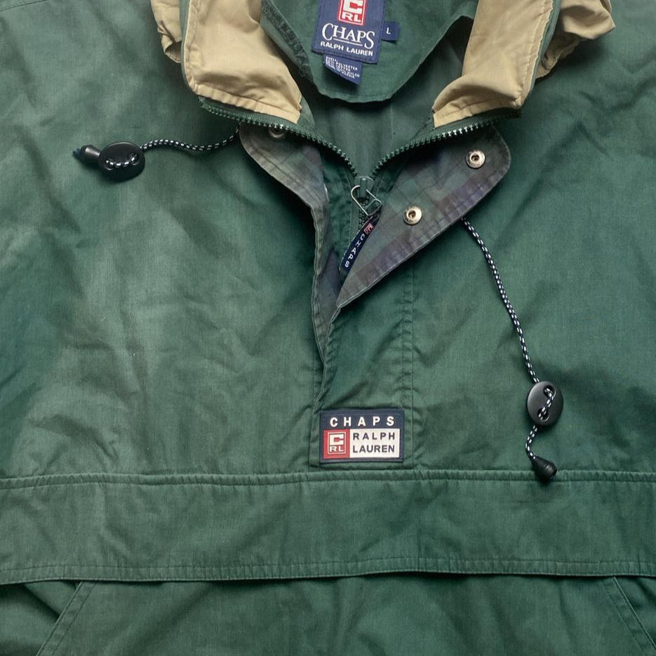 Chaps Ralph Lauren Vintage Green Quarter Zip Skiddoo Jacket (L)