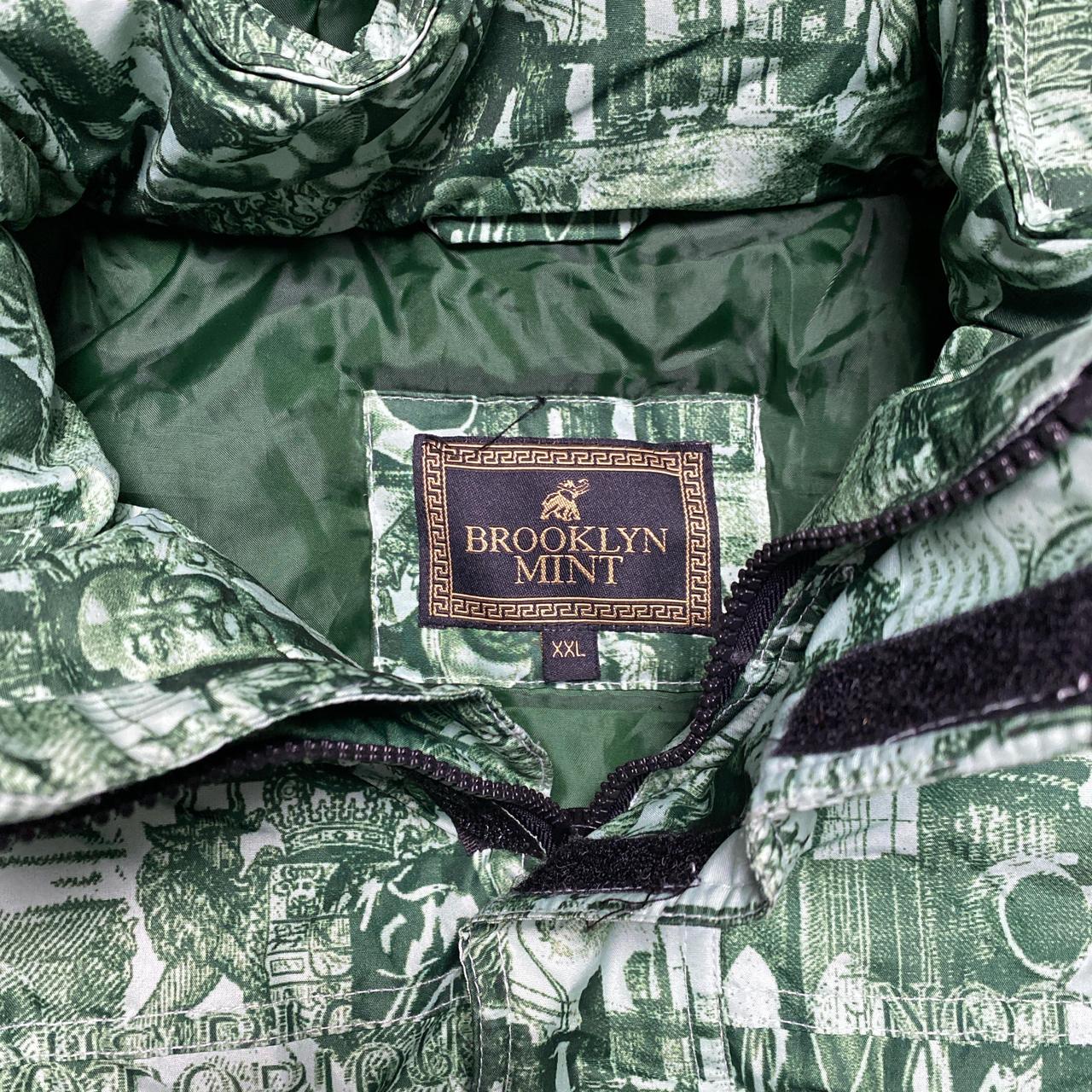 Notorious BIG Brooklyn Mint Vintage All Over Print Puffer Coat (2XL)