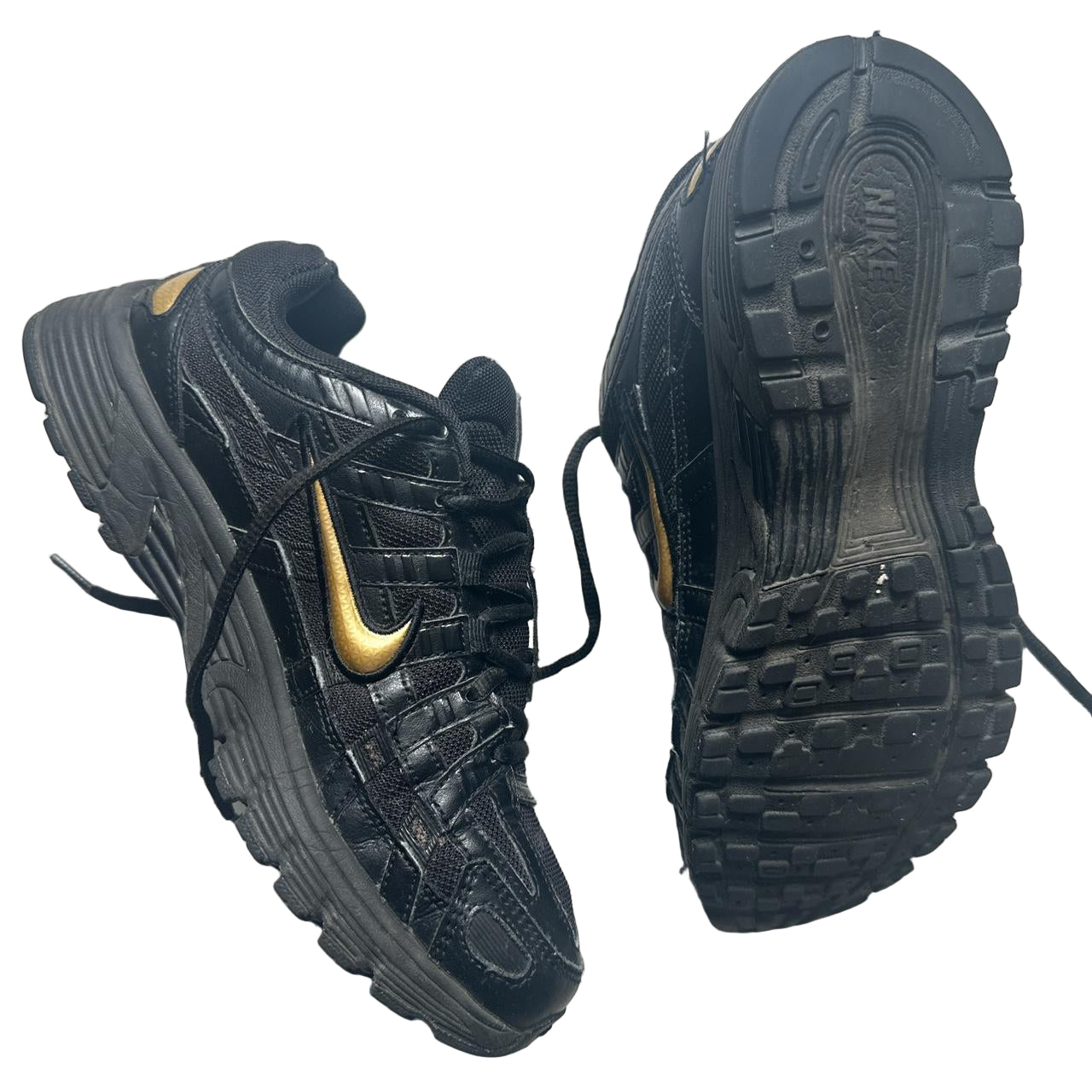 Nike P-6000 Black and Gold Trainers (UK 6)