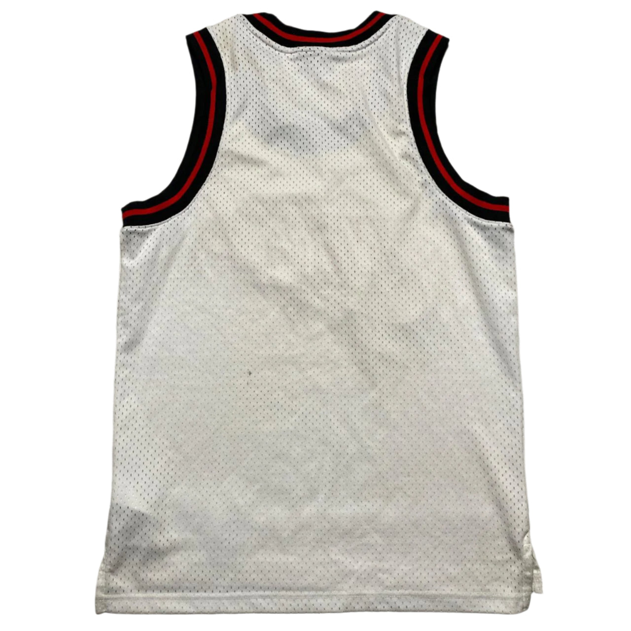 Nike White Red and Black Big Swoosh Basketball Vest (M)