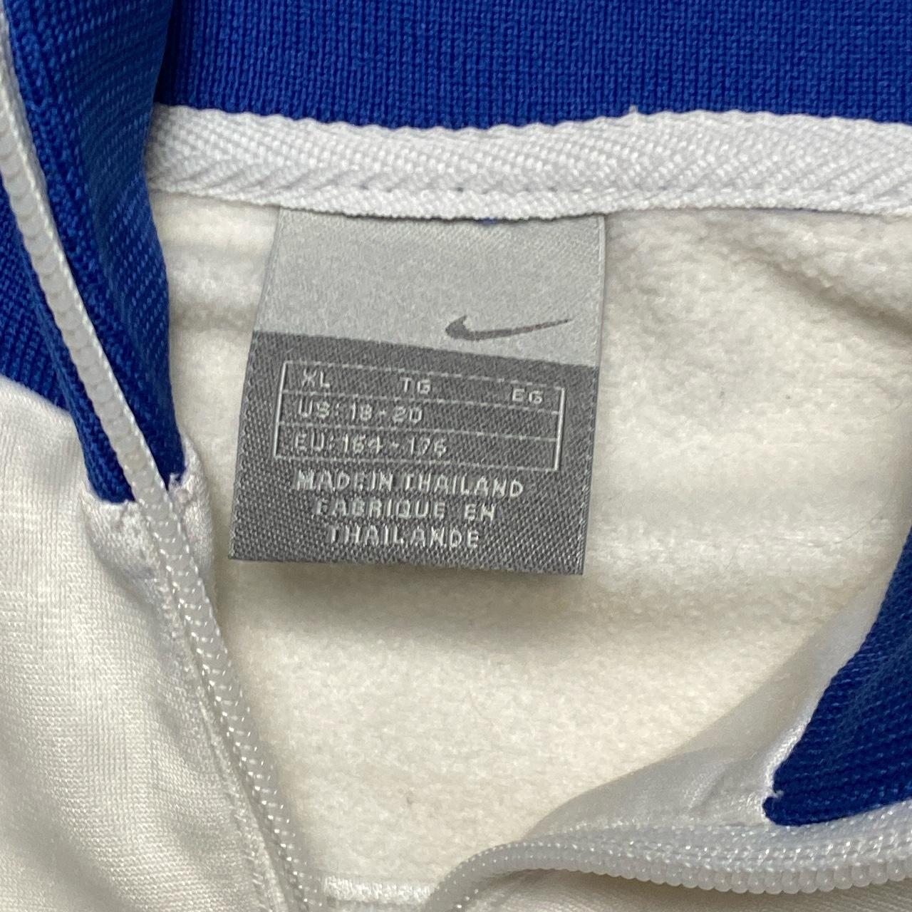 Nike Vintage White and Blue y2k Tracksuit Jacket (XL)
