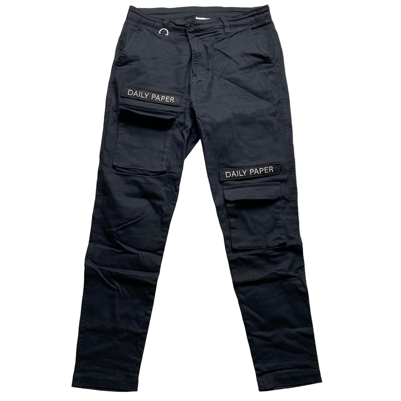Daily Paper Black and White Velcro Cargo Combat Trousers (L)