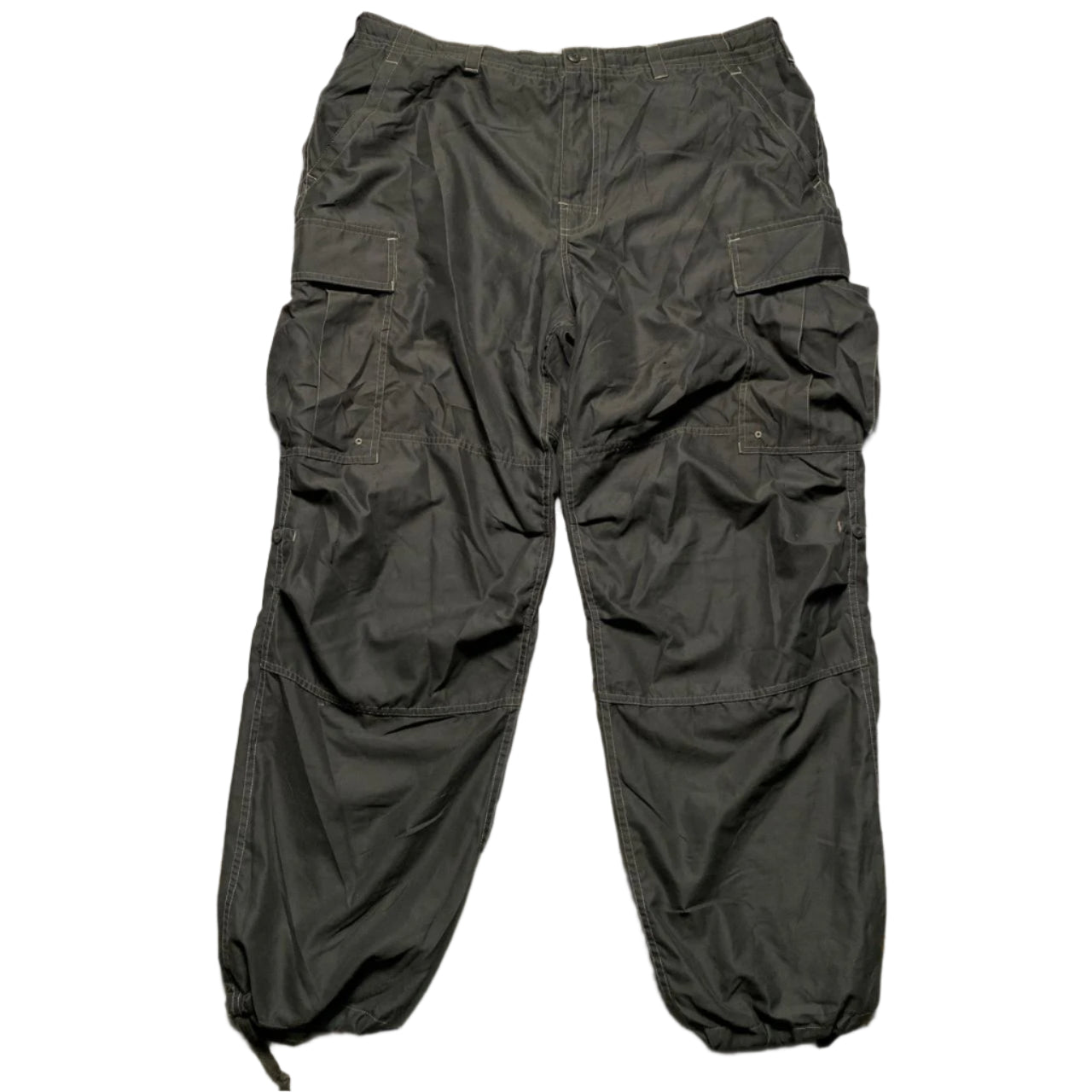 GAP Vintage Khaki Green Baggy Lightweight Snopant Nylon Cargo Trousers (L)