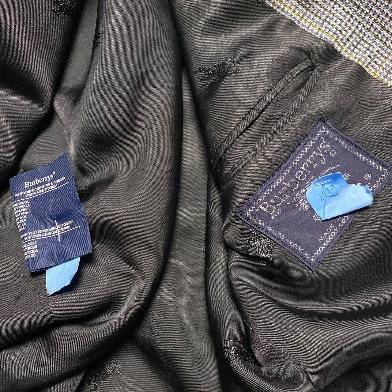 Burberry Vintage Grey Checked Suit Jacket