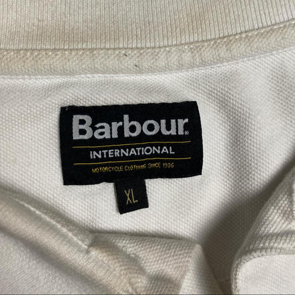 Barbour White And Black Polo Shirt (XL)