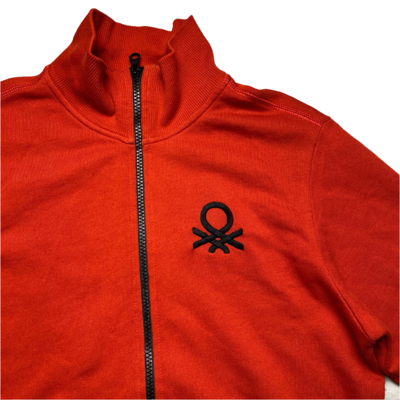 United Colours of Benetton Orange and Black Zip Jumper (S)