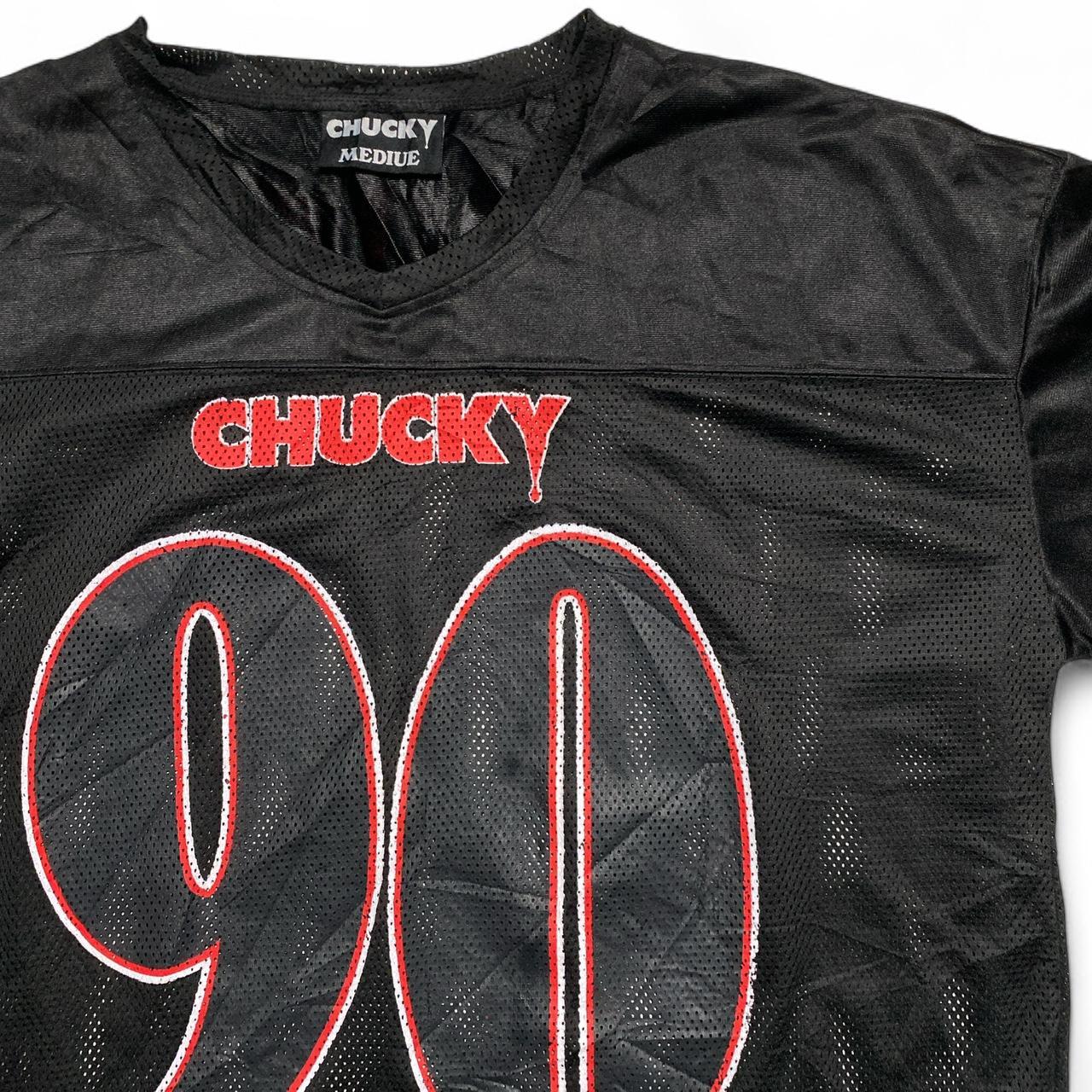 Chucky Vintage Universal Studios Football Jersey Black and Red (M)