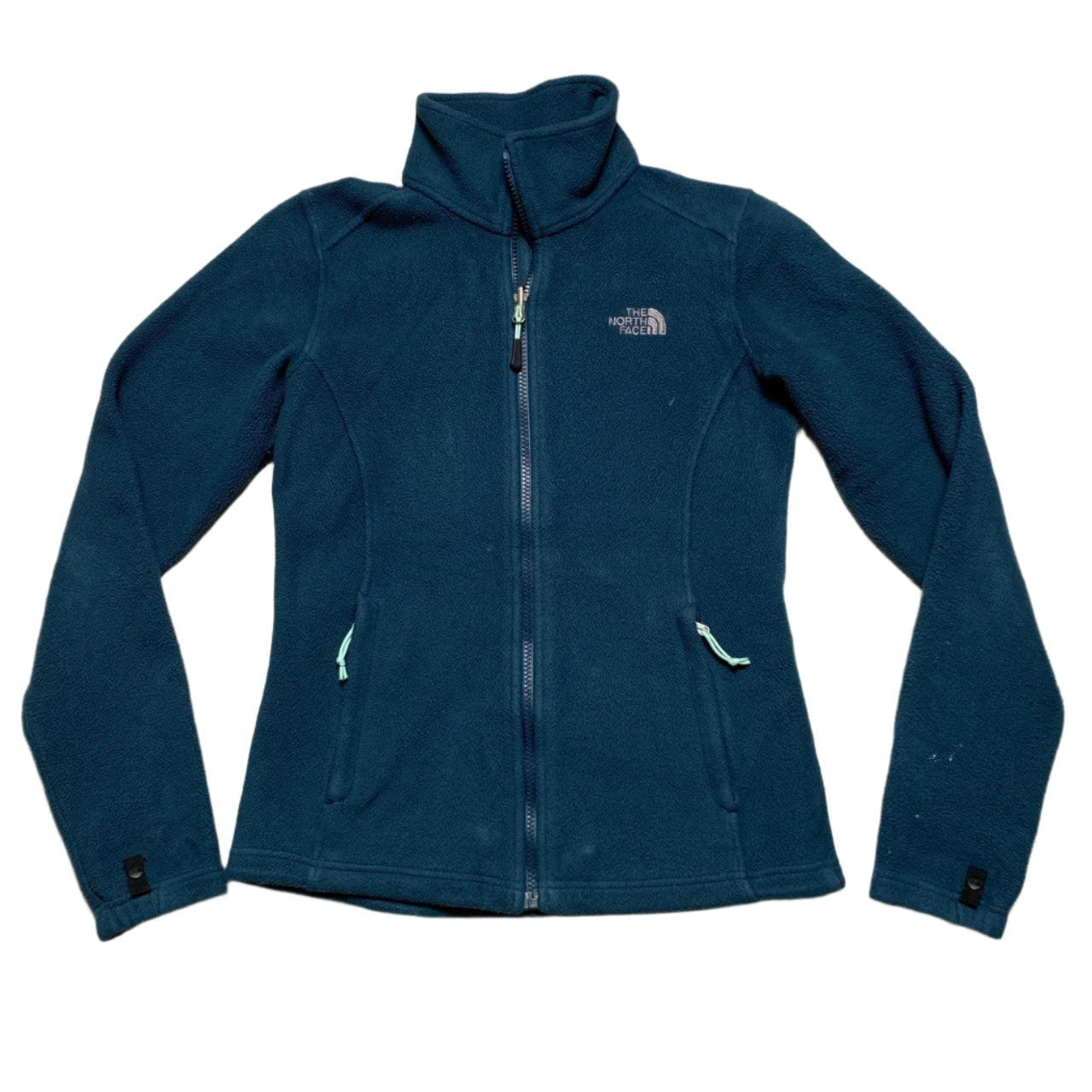 The North Face Blue and Grey Zip Fleece Jumper (XS)