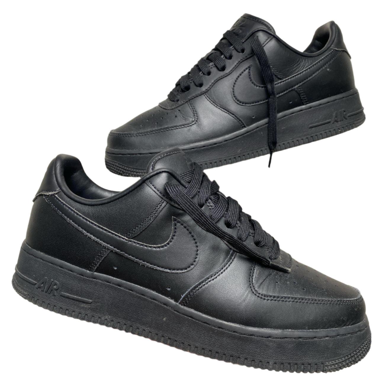 Nike Air Force 1 Black Fresh Premium Leather (UK 8)