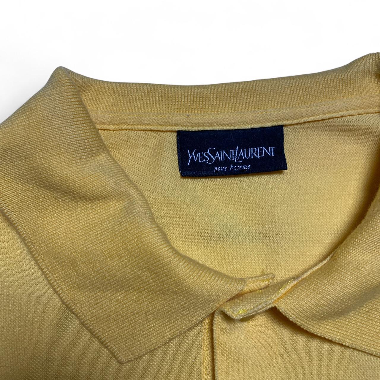 YSL Yves Saint Laurent Vintage 90’s Long Sleeve Yellow Polo Shirt (L)