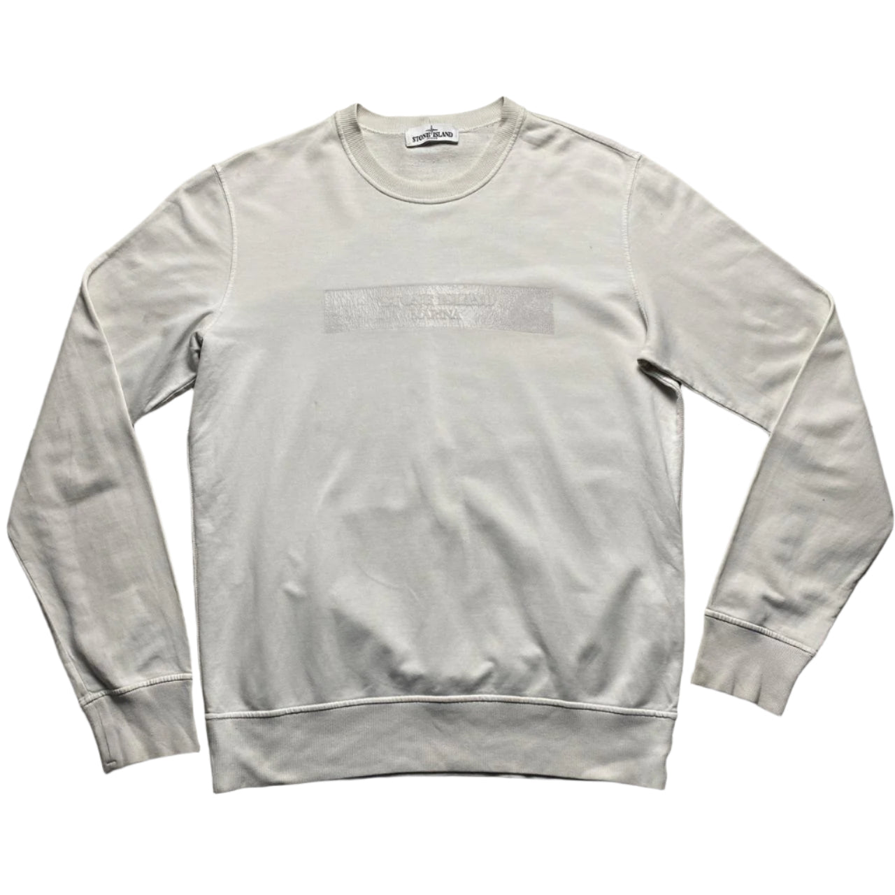 Stone Island Marina Vintage Cream White Long Sleeve Thin Jumper (XL)