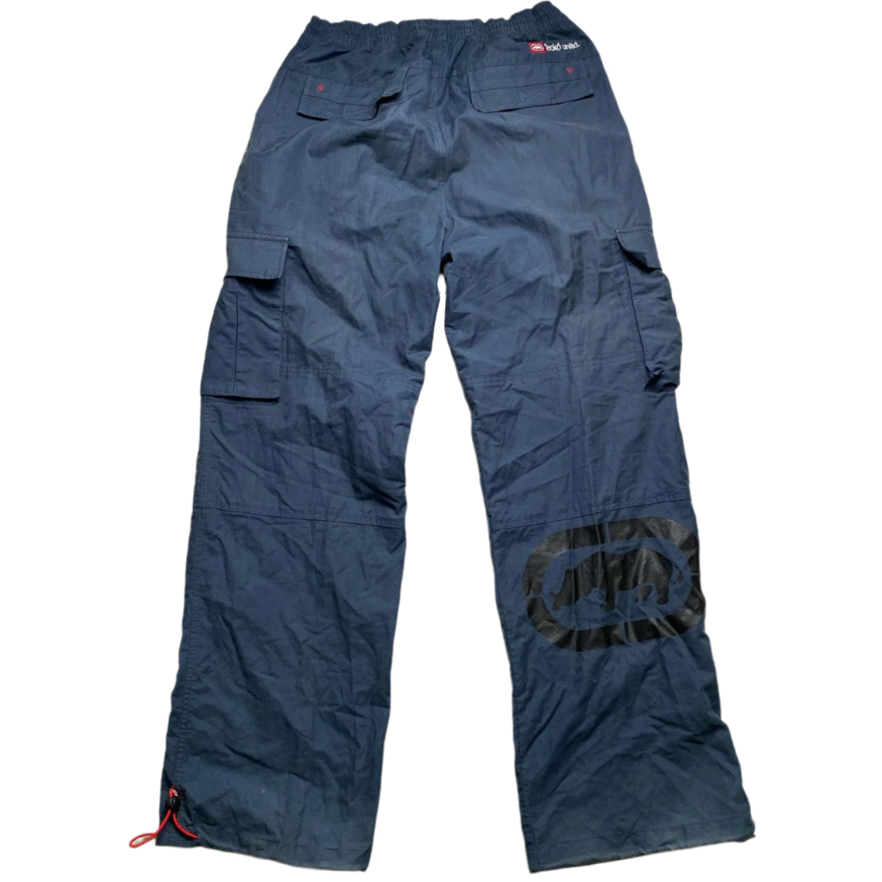 Ecko UNLTD Vintage Navy Red and Black Cargo Trousers (M)