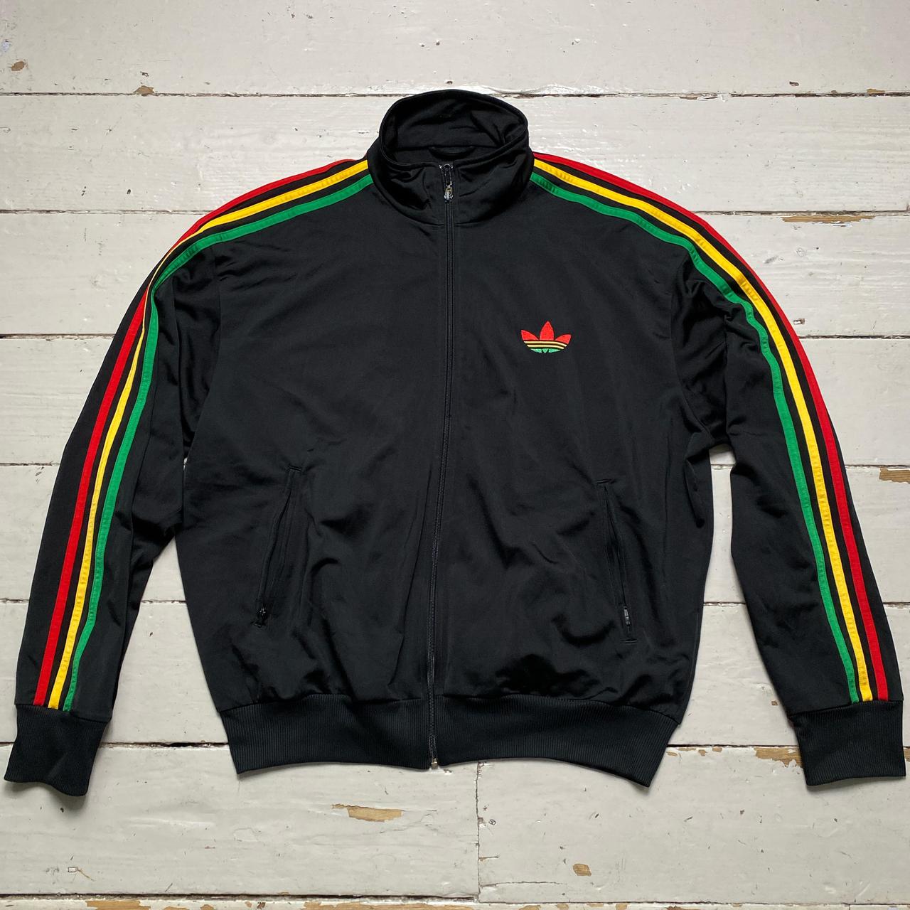 Adidas Originals Rasta Black Red Green and Yellow Stripe Bomber Tracksuit Jacket