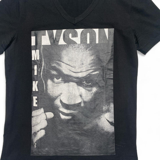 Dolce and Gabbana Black and White Mike Tyson Picture Graphic Womens T Shirt (XL)