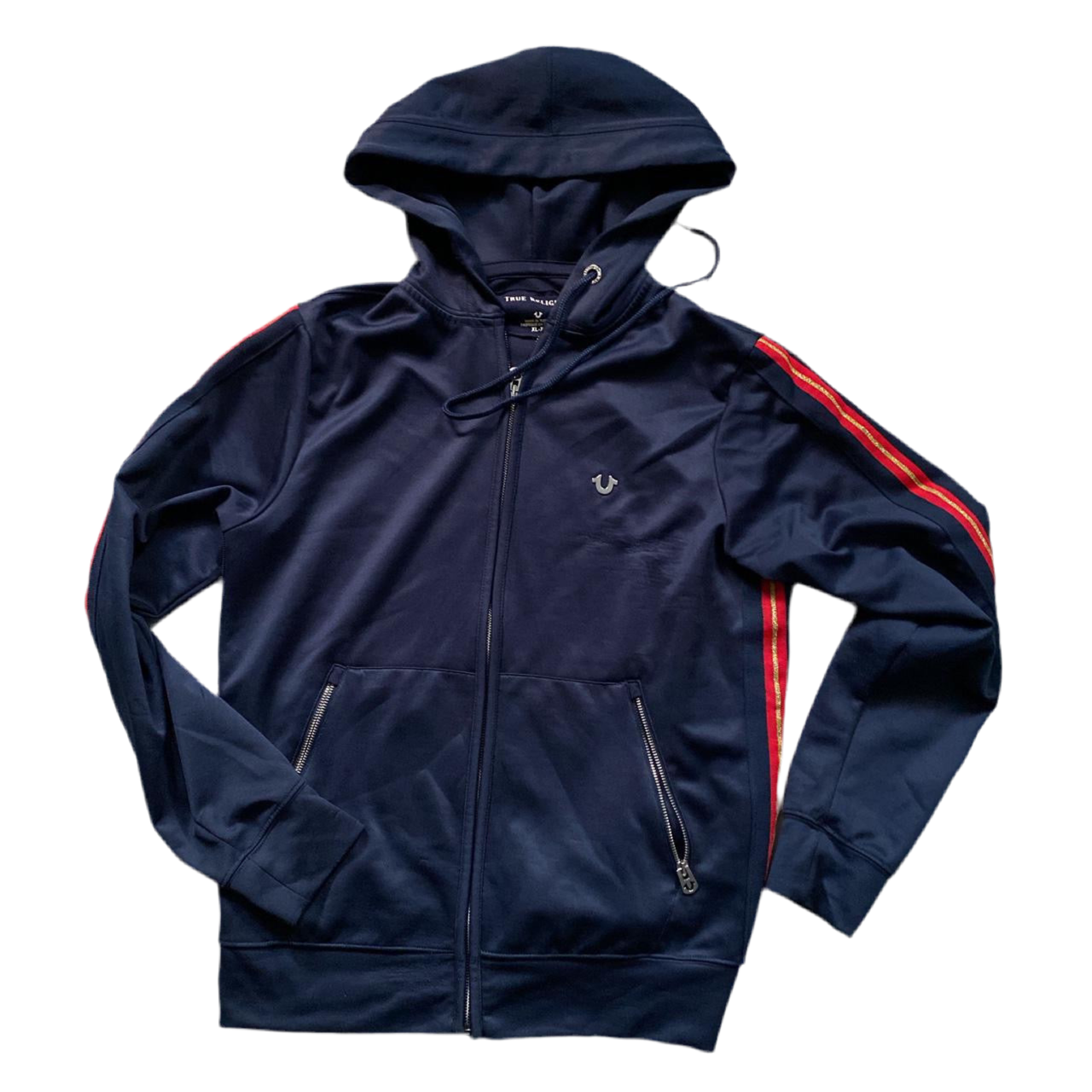 True Religion Navy and Red Hoodie (XL)