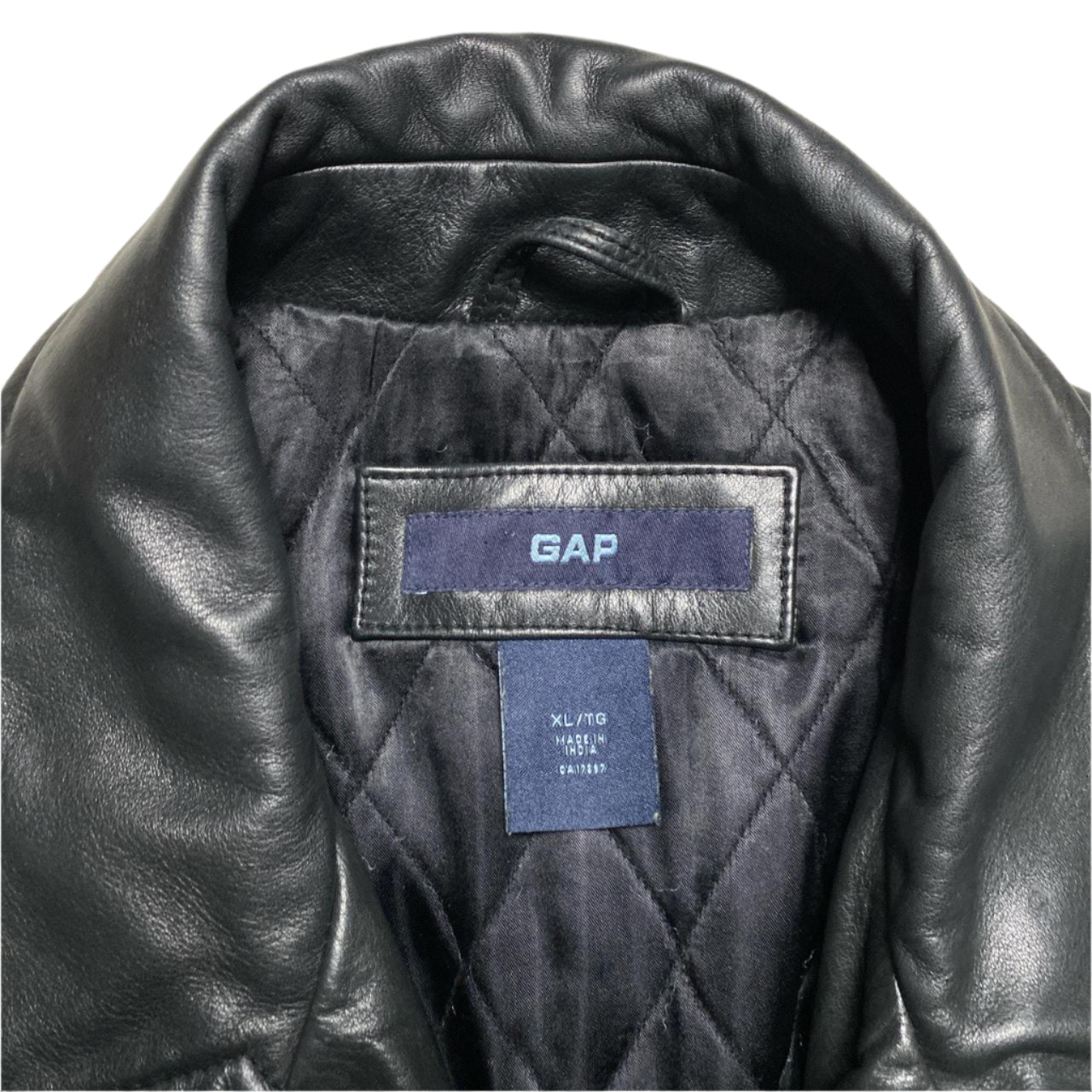 GAP Vintage Black Leather Peacoat (XL)