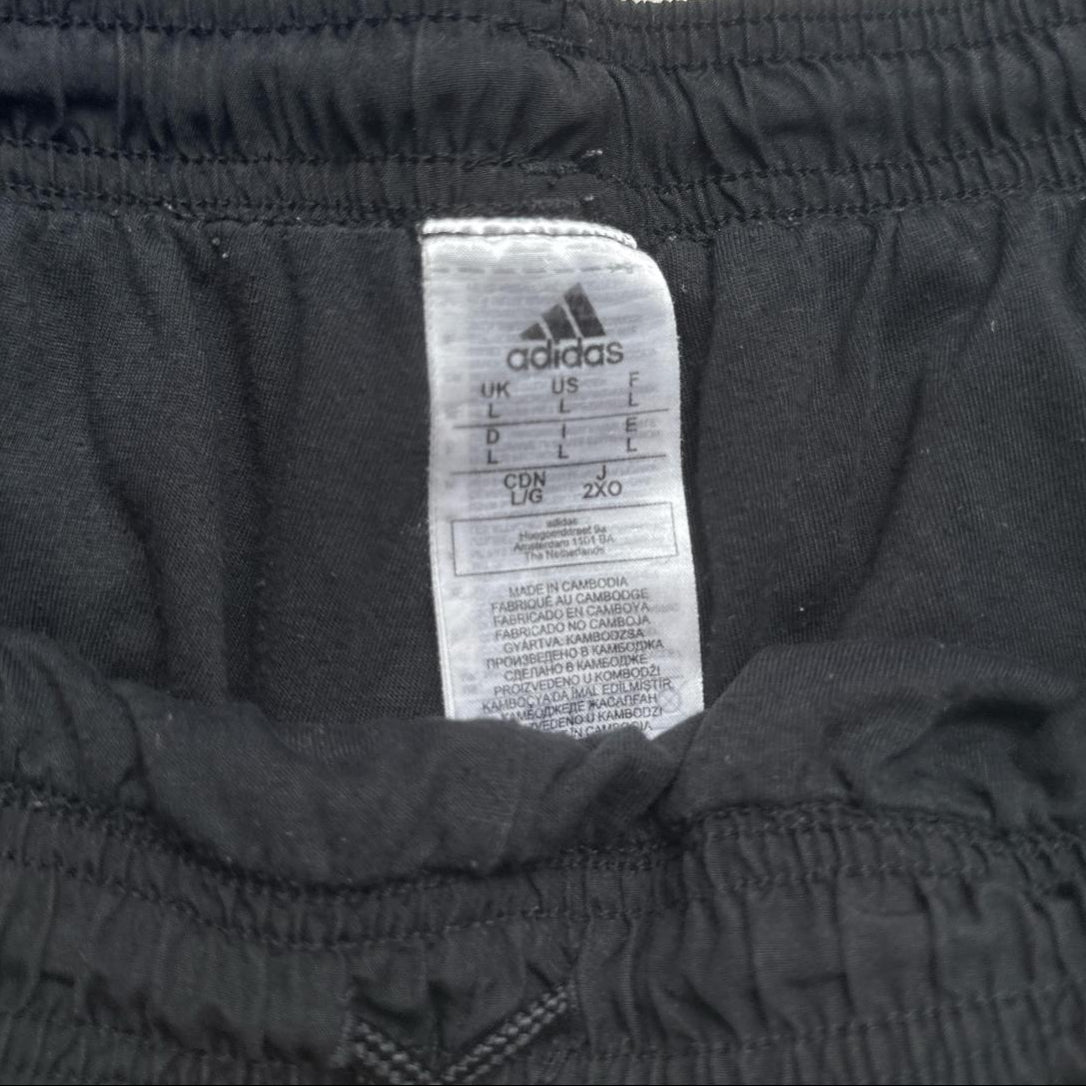 Adidas Black and White Shell Trackpant Long 3/4 Shorts (L)