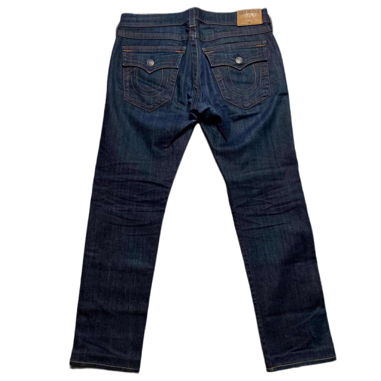 True Religion Rocco Jeans Navy and Gold Stitch Jeans (33W)