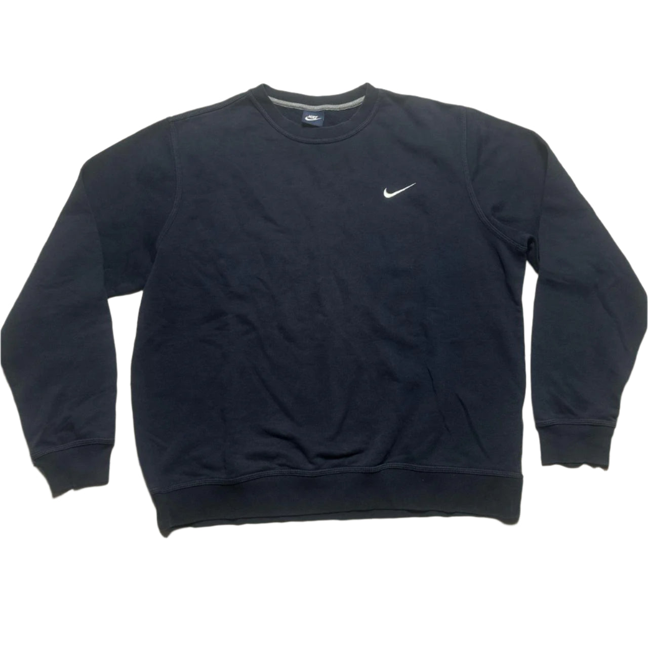 Nike Navy and White Swoosh Jumper (XL)