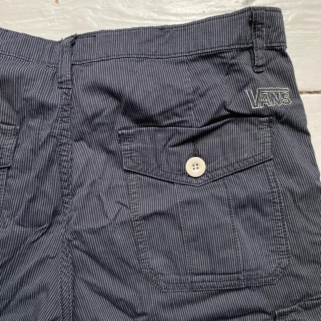 Vans Black and White Pinstripe Cargo Baggy Shorts
