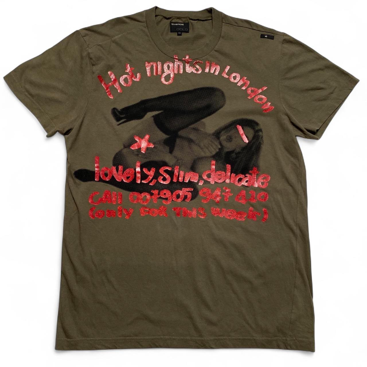 Energie Hot Nights In London Vintage y2k Graphic Woman T Shirt (XL)