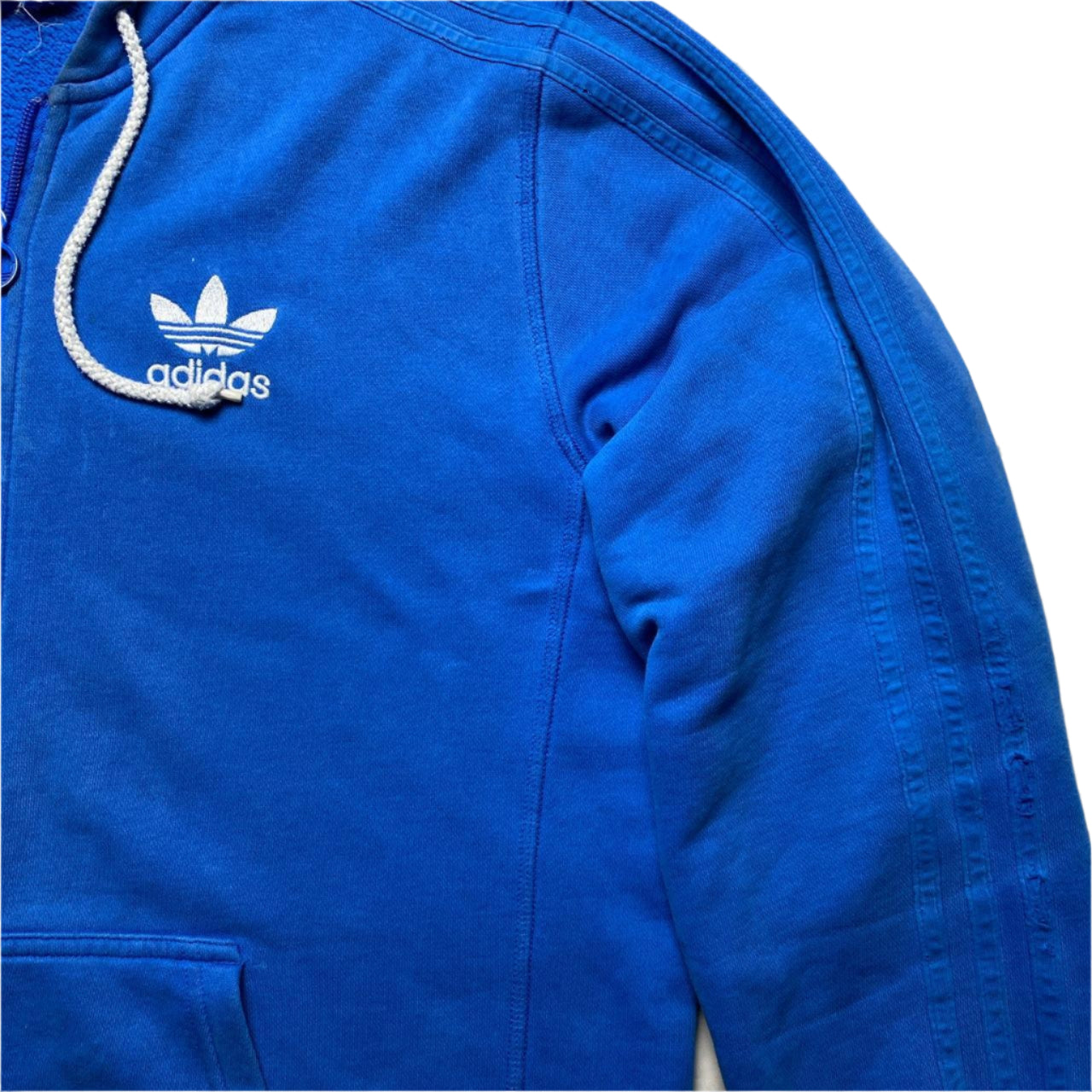 Adidas Originals Blue and White Hoodie (M)