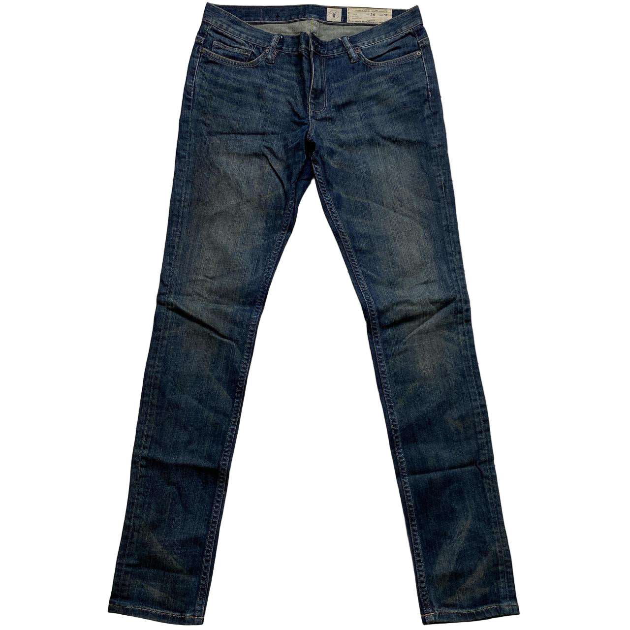 All Saints Navy Stonewash Slim Jeans (28W)
