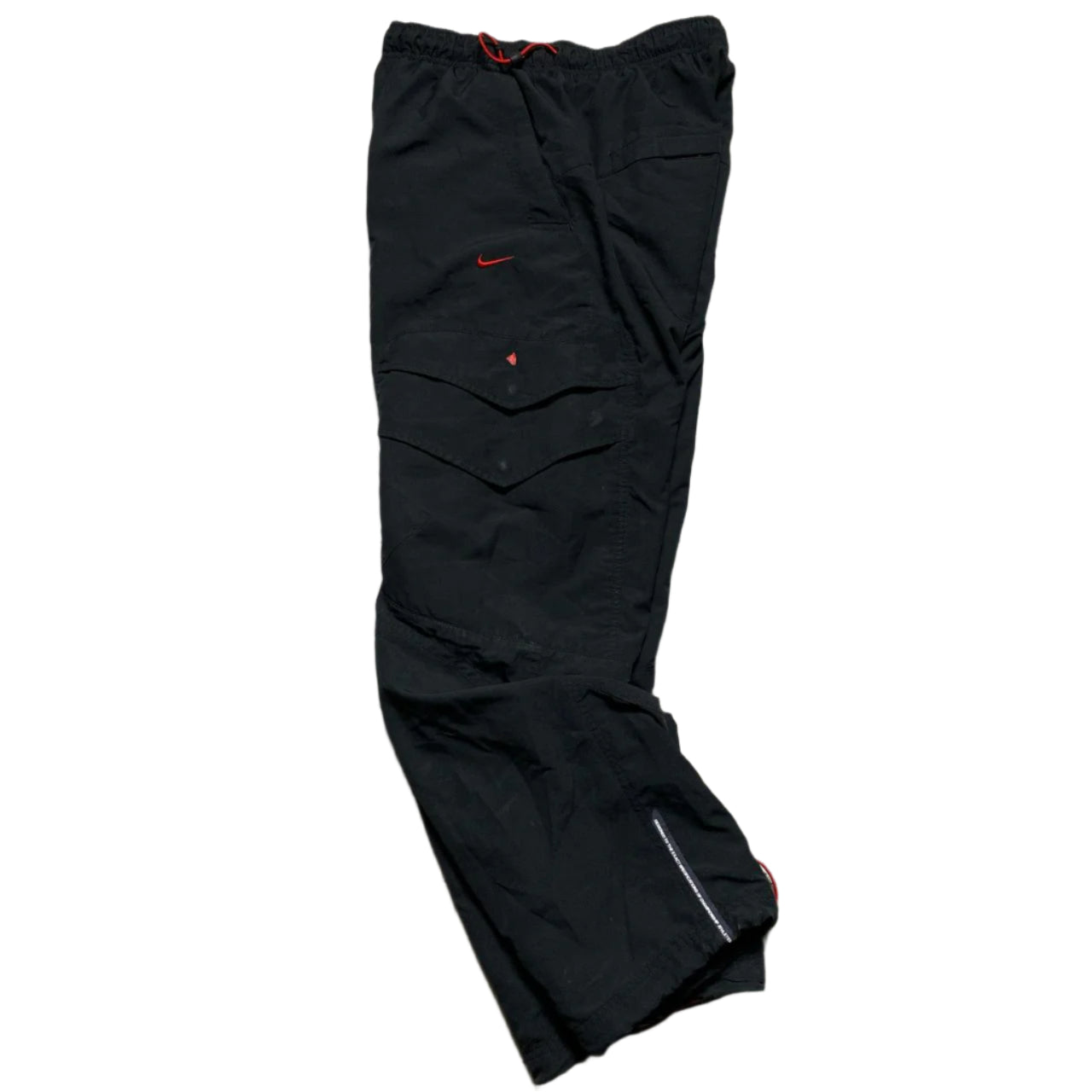 Nike Air Max LTD Black and Red Shell Cargo Trackpant Baggy Bottoms (M)