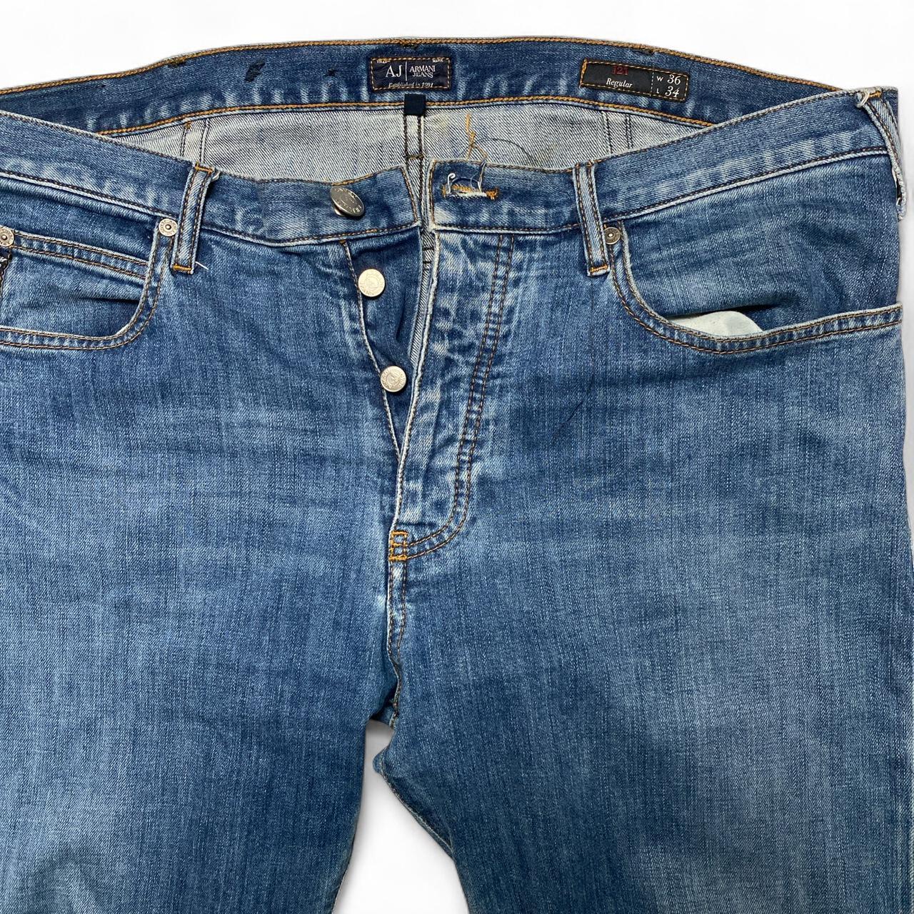 Armani Jeans J21 Light Blue Denim Straight Fit Jeans (36W)